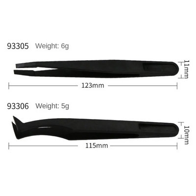 Atnaujintas antistatinis lenktas pincetas skirtas elektronikos laboratoriniams darbams papuošalai Binoax plastikinių precizinių pincetų rinkinys