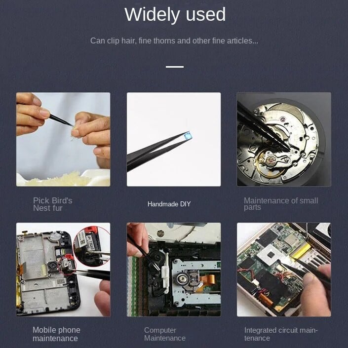 Atnaujintas antistatinis lenktas pincetas skirtas elektronikos laboratoriniams darbams papuošalai Binoax plastikinių precizinių pincetų rinkinys