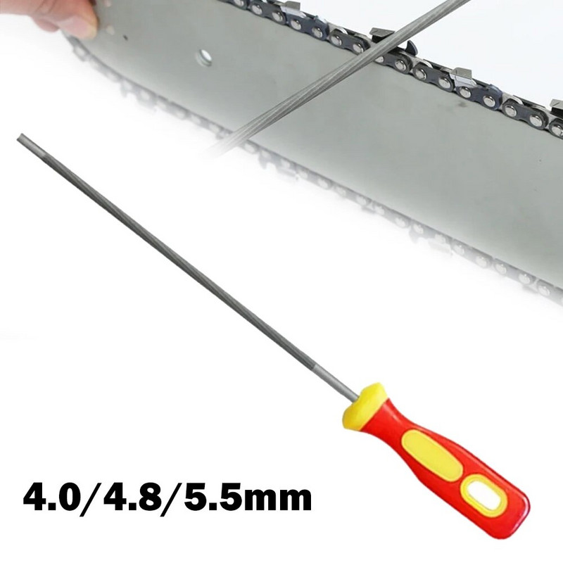 1kom Okrugle turpije za motornu pilu za oštrenje lanca Okrugli čelični oštrač Motorna pila Brušenje turpija za oštrenje motorne pile 4/4,8/5,5 mm