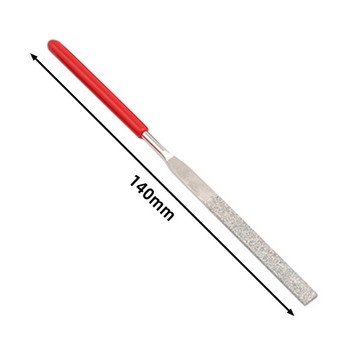 2 τεμ. Mini Needle File Kit 3x140mm Λίμα διαμαντιού Επίπεδη λίμα Μεταλλικό μύλος με πλαστική λαβή Μοντέλο Στίλβωση κοσμημάτων