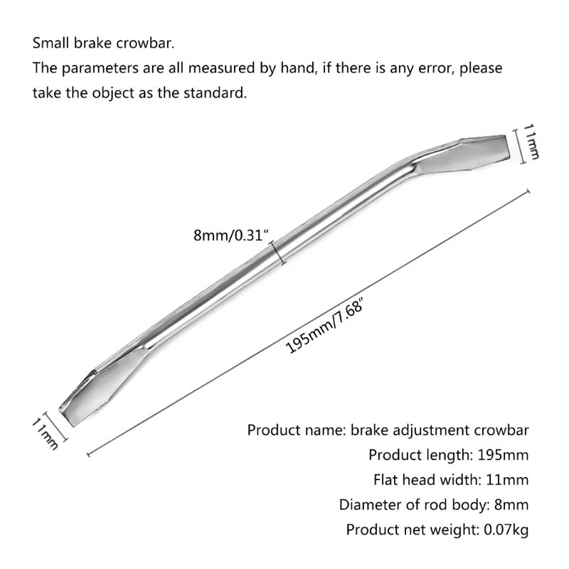 Automobilski kočioni bubanj Podesivi alat za uklanjanje regulatora kočnice Mala čelična šipka za polugu Ravni vrh Garažna radionica Višenamjenski alati