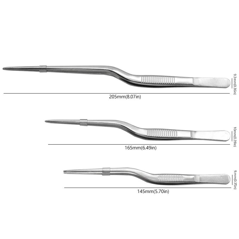 1PC Pensetă Atraumatică Clemă unghiulară Pensetă din oțel inoxidabil Instrument 14cm/16cm/20cm
