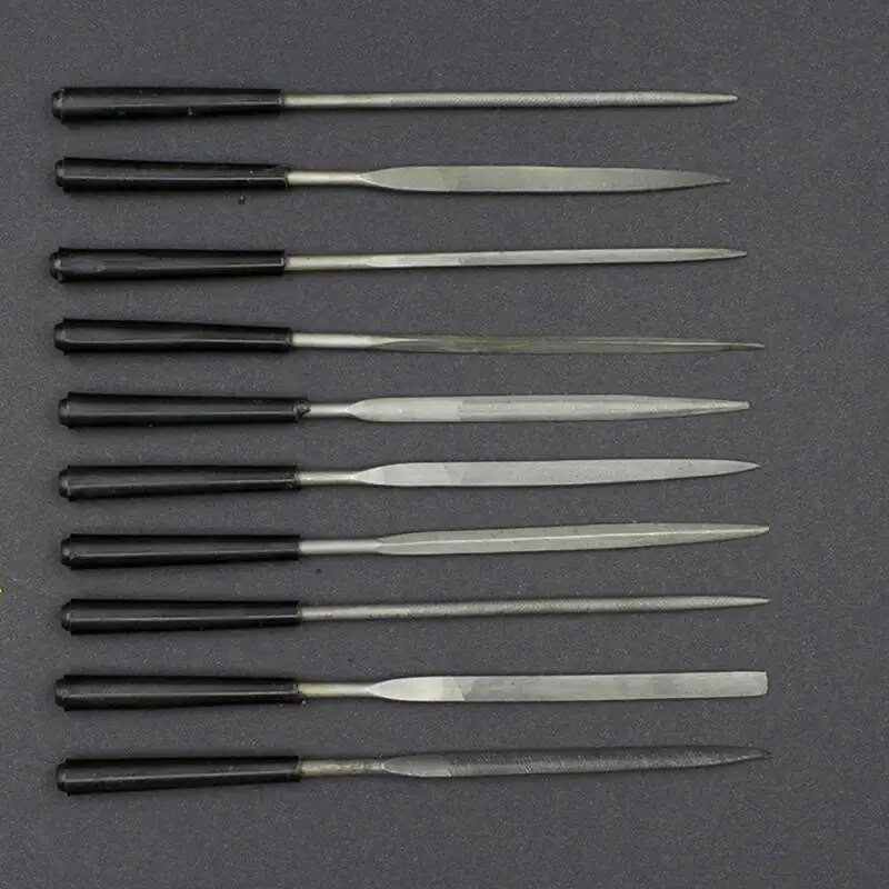 10pcs/set Turpije za igle Set alata za rezbarenje drveta Metalni instrumenti za poliranje Metal Staklo Kamen Nakit Čelik Ručna turpija kućni gadget