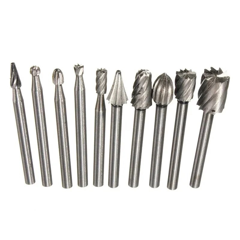 10pcs/set 3*6MM Dvostruka tekstualna glava Tungsten Carbide Rotating Tool Point Burr Die Brusilica Abrazivni alati Svrdlo Glodanje Bit za rezbarenje