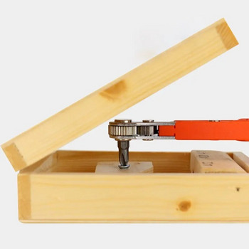 Многофункционална двупосочна отвертка с тресчотка Правъглов магнитен гаечен ключ Кръстовиден къс винт Оранжев инструмент