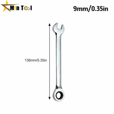 6,7,8,9,10,11,mm Kombinirani ključ s čegrtaljkom Ključevi zupčanika Prsten ručka alata Krom-vanadij Alat za popravak automobila