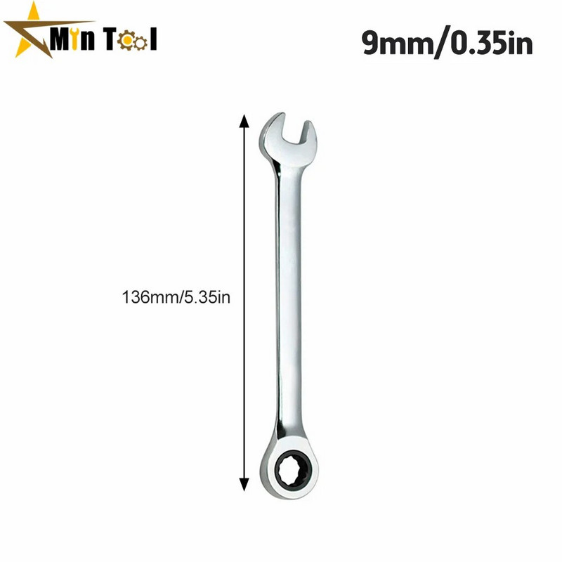 6,7,8,9,10,11,mm Kombinirani ključ s čegrtaljkom Ključevi zupčanika Prsten ručka alata Krom-vanadij Alat za popravak automobila