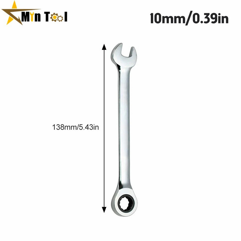 6,7,8,9,10,11,mm Kombinirani ključ s čegrtaljkom Ključevi zupčanika Prsten ručka alata Krom-vanadij Alat za popravak automobila