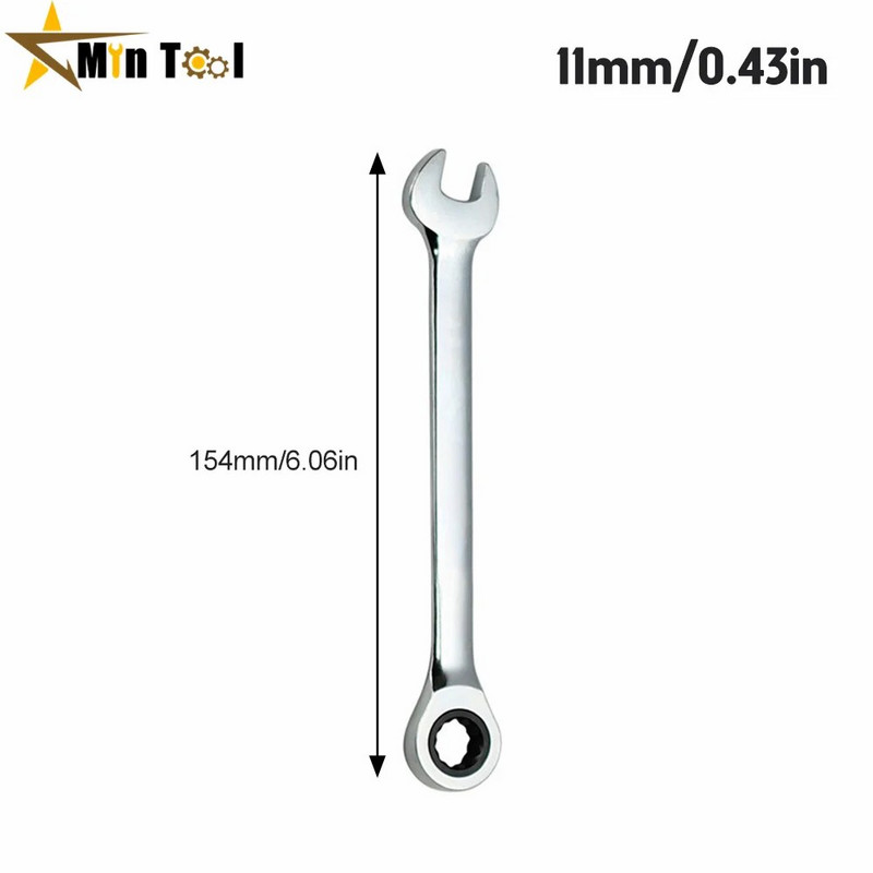 6,7,8,9,10,11,mm Kombinirani ključ s čegrtaljkom Ključevi zupčanika Prsten ručka alata Krom-vanadij Alat za popravak automobila