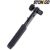 STONEGO 1PC Mini Black 1/4 colio 90° dešiniojo kampo plieninis reketinis veržliaraktis, mini atsuktuvo rankovės veržliarakčio rankinis įrankis