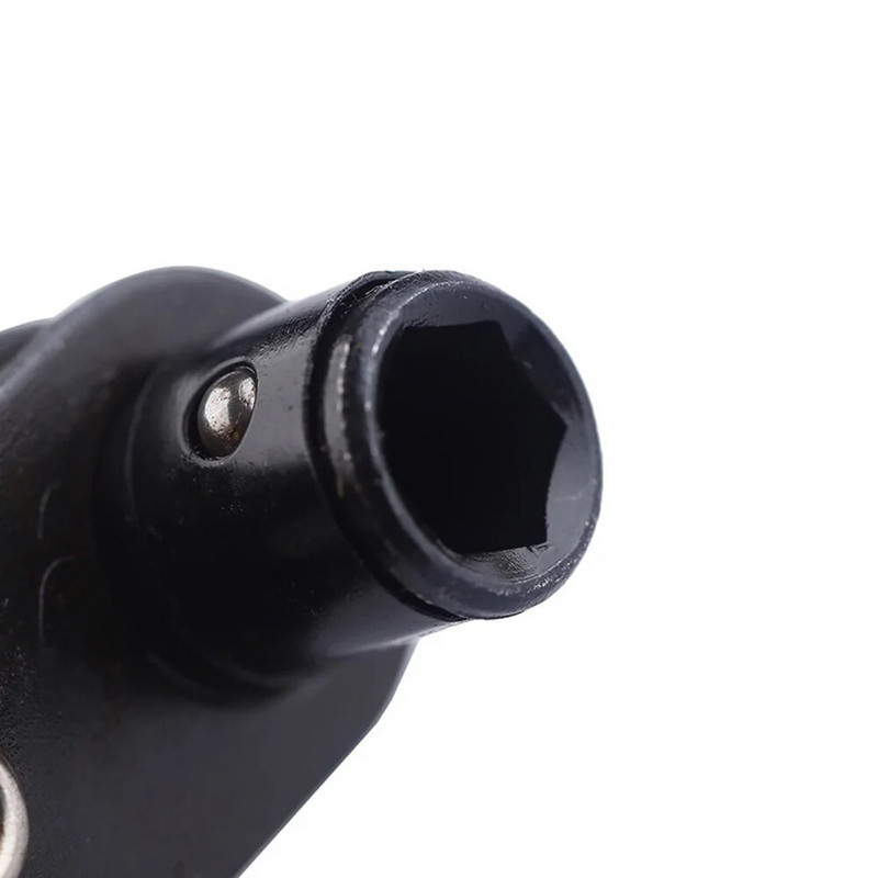 STONEGO 1PC Mini Black 1/4 colio 90° dešiniojo kampo plieninis reketinis veržliaraktis, mini atsuktuvo rankovės veržliarakčio rankinis įrankis