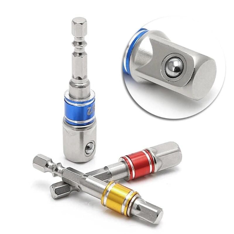 3PC šesterokutni vijak u boji zračni odvijač za pretvorbu produžna šipka 1/2 kvadratna glava 3/8 utičnica 1/4 električni odvijač set alata