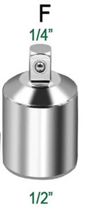 Adapter nasadnog ključa sa čegrtaljkom Adapter ključa sa čegrtaljkom 1/2 velikog zavoja 3/8 srednjeg zavoja 1/4 malog zavoja CR-V krom-vanadij čelik