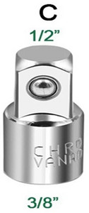 Adapter nasadnog ključa sa čegrtaljkom Adapter ključa sa čegrtaljkom 1/2 velikog zavoja 3/8 srednjeg zavoja 1/4 malog zavoja CR-V krom-vanadij čelik