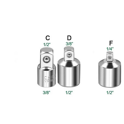 Adapter nasadnog ključa sa čegrtaljkom Adapter ključa sa čegrtaljkom 1/2 velikog zavoja 3/8 srednjeg zavoja 1/4 malog zavoja CR-V krom-vanadij čelik