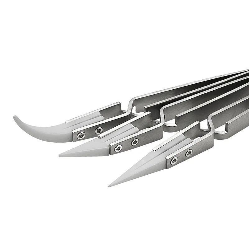 1 τεμ. Αντίστροφη λαβίδα ακριβείας Κεραμική πλακέτα κυκλώματος ανθεκτική στη θερμότητα Σετ εργαλείων συγκόλλησης με τσιπ Cross Lock Βιομηχανική λαβίδα