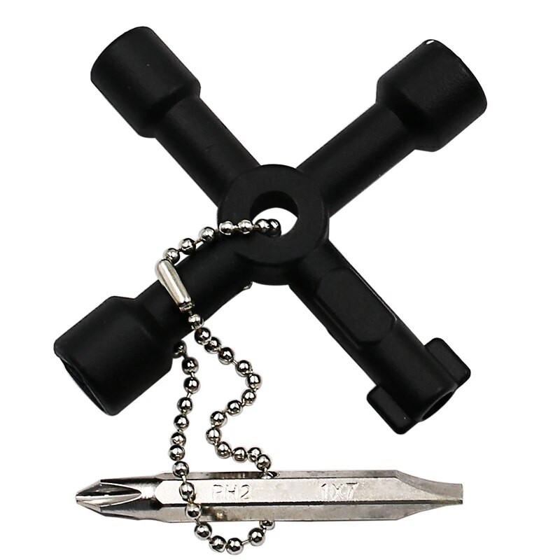 1PC Višenamjenski ključ s križnim prekidačem s priborom Kvadratni trokutasti vlak Električni ormarić Kutija Dizalo Ormarić Legura