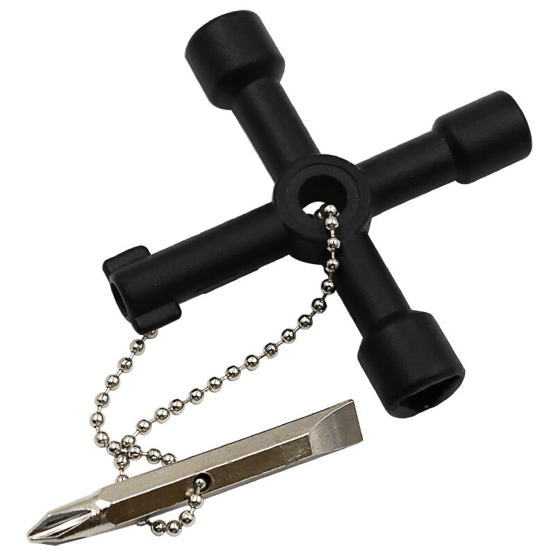 1PC Višenamjenski ključ s križnim prekidačem s priborom Kvadratni trokutasti vlak Električni ormarić Kutija Dizalo Ormarić Legura