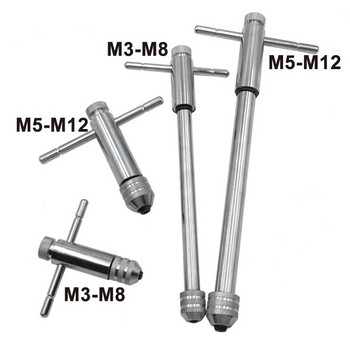 M3-M8 регулируема тресчотка Ръчен гаечен ключ M5-M12 Удължен инструмент за нарязване напред и назад Аксесоари