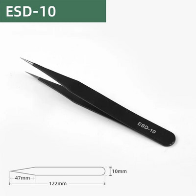 1 τεμ. ESD αντιστατικό τσιμπιδάκι από ανοξείδωτο χάλυβα Precision Maintenance Industrial Repair Curved tool for Home Working Modeling