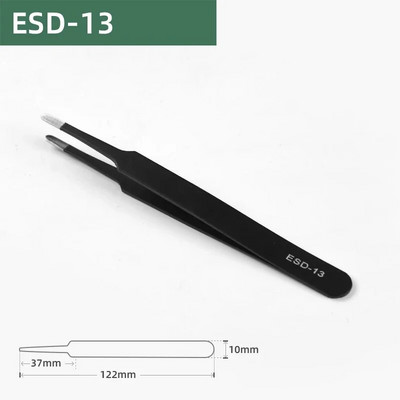 1 τεμ. ESD αντιστατικό τσιμπιδάκι από ανοξείδωτο χάλυβα Precision Maintenance Industrial Repair Curved tool for Home Working Modeling