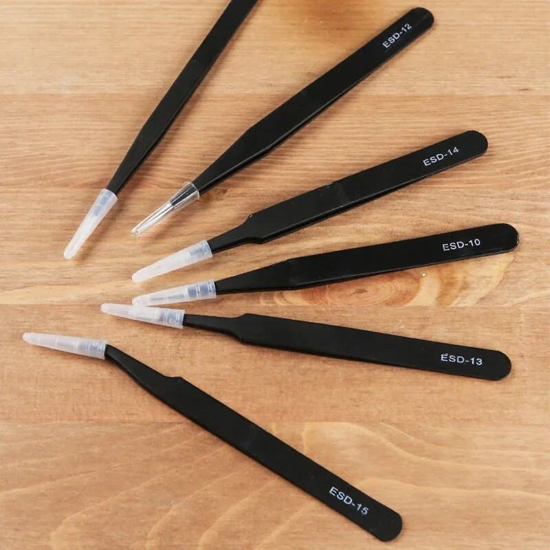 1 τεμ. ESD αντιστατικό τσιμπιδάκι από ανοξείδωτο χάλυβα Precision Maintenance Industrial Repair Curved tool for Home Working Modeling