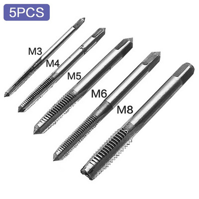 STONEGO 5 DB/7 DB csapágyacél acél kúpos kézi spirálhegyű egyenes hornyos csavarmenet kézi menetfúró M3/M4/M5/M6/M8/M10/M12