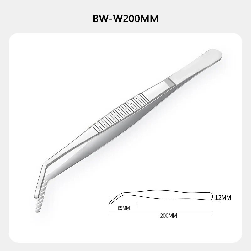 τσιμπιδάκι από ανοξείδωτο ατσάλι 430 αξεσουάρ στρογγυλή κεφαλή αντιολισθητική οδοντωτή μακριά ίσια λαβίδα 12,5cm-30cm ίσια κεφαλή αγκώνα πάχος