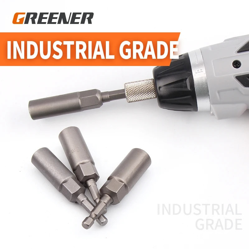 Greener One db 80 mm-es hosszúságú extra mély csavar anyacsavarozó bit 6,35 mm hatlapfejű csavarkulcs foglalatos csavarhúzó elektromos szerszámhoz