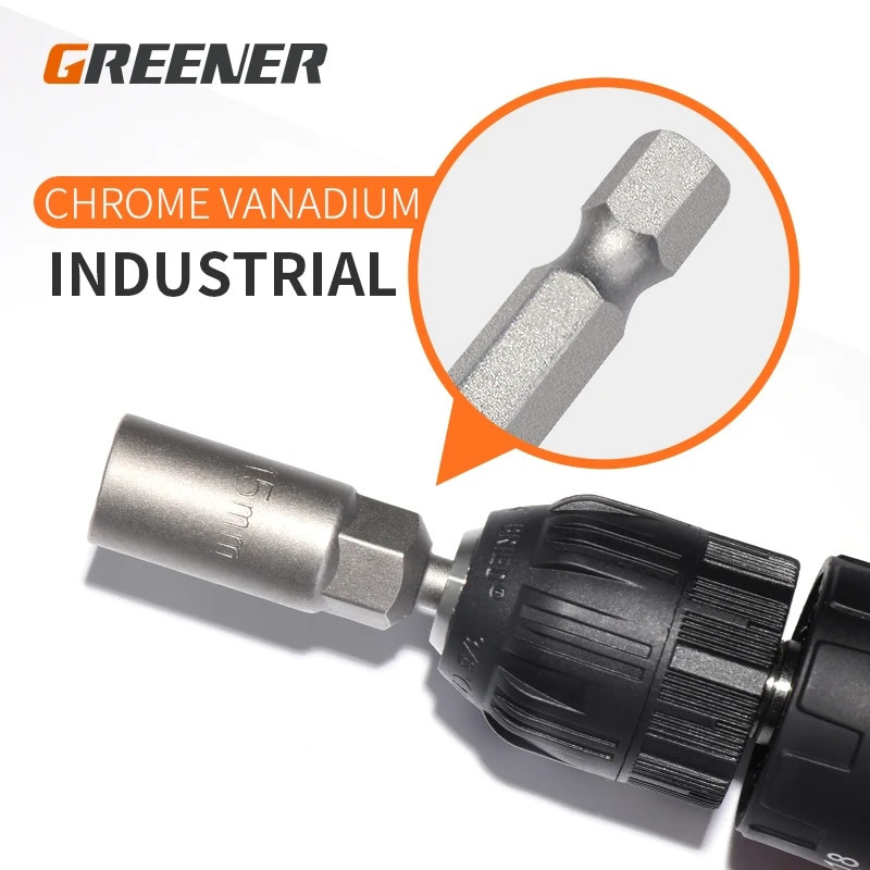 Greener One db 80 mm-es hosszúságú extra mély csavar anyacsavarozó bit 6,35 mm hatlapfejű csavarkulcs foglalatos csavarhúzó elektromos szerszámhoz