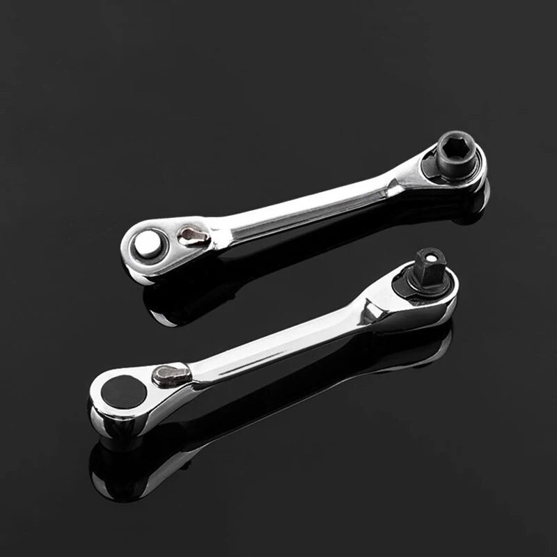 Mini 1/4 colio dvipusis greito lizdo reketinis veržliarakčio strypo atsuktuvas antgalio įrankis, kuriame yra 1 x reketinės rankenos veržliarakčio rankiniai įrankiai