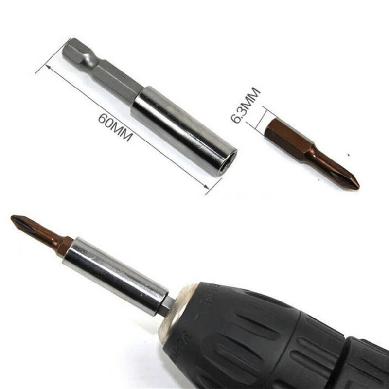 STONEGO 1 KOM/10 KOM Set držača magnetnog produžetka odvijača, 60 mm duljine, 1/4 in šesterokutni prihvat, adapter za svrdlo