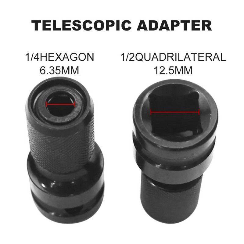 Univerzalni adaptivni ključ, adapter nasadne čegrtaljke, momentni ključ, adapter od 1/2 inča kvadratnog na 1/4 inča šesterokutne čegrtaljke nasadnog pretvarača
