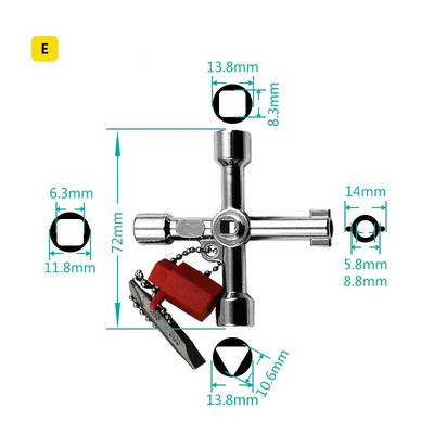 4 Ways Phillips Wrench Mini univerzális belső háromszögű többfunkciós kis keresztkulcsos csavarkulcs javítási kéziszerszámok autólifthez