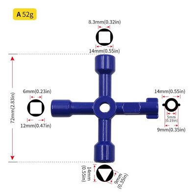 4 Ways Phillips Wrench Mini univerzális belső háromszögű többfunkciós kis keresztkulcsos csavarkulcs javítási kéziszerszámok autólifthez
