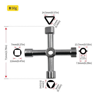 4 Ways Phillips Wrench Mini univerzális belső háromszögű többfunkciós kis keresztkulcsos csavarkulcs javítási kéziszerszámok autólifthez