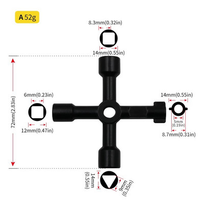 4 Ways Phillips Wrench Mini univerzális belső háromszögű többfunkciós kis keresztkulcsos csavarkulcs javítási kéziszerszámok autólifthez