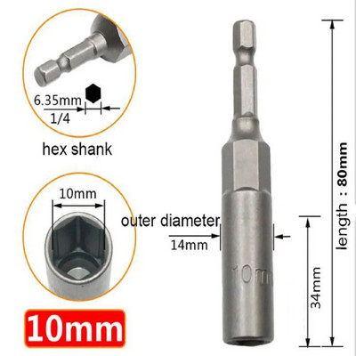 5,5-19 mm udarna nasadna magnetska matica odvijač 1/4" šesterokutni ključ adapter za svrdlo Pogonska utičnica
