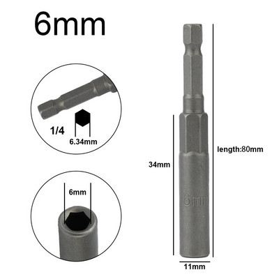5,5-19 mm udarna nasadna magnetska matica odvijač 1/4" šesterokutni ključ adapter za svrdlo Pogonska utičnica