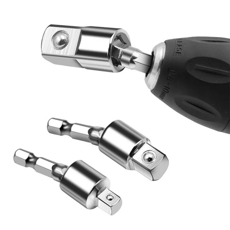STONEGO 1PC/3DB 1/4" 3/8" 1/2" elektromos csavarkulcs fúróaljzat adapter Forgatható négyzet alakú foglalat átalakító eszköz ütvecsavarozóhoz