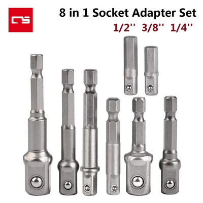 Puuripesa adapter 1/4`` kuuskantvarre pikendus löökkeerajale 1/2`` 3/8`` 1/2`` kandilise peaga puuritera adapteri komplekt Käsitööriistad
