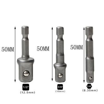 Adapter za utičnicu za bušilicu 1/4'' šesterokutni produžetak drške za udarnu izvijač 1/2'' 3/8'' 1/2'' set adaptera za svrdla s kvadratnom glavom Ručni alati