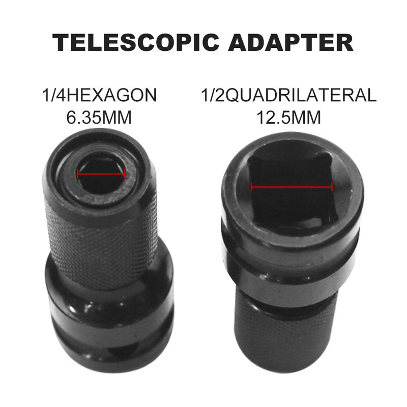 Univerzalni adaptivni ključ, adapter nasadne čegrtaljke, momentni ključ, adapter od 1/2 inča kvadratnog na 1/4 inča šesterokutne čegrtaljke nasadnog pretvarača