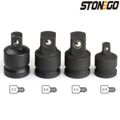 STONEGO 4PCS 1/4" 3/8" 1/2" Air Impact Adapter Pretvornik Set adaptera utičnica Reduktor Pogon Keep Električni nasadni ključ