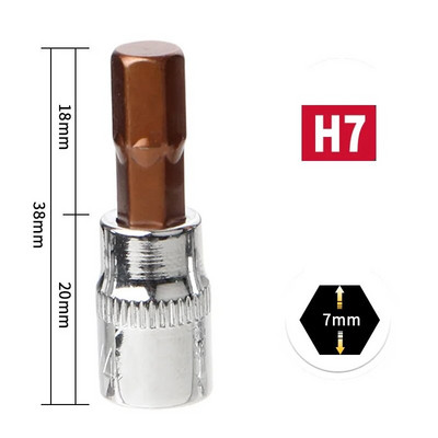 1/4 hüvelykes Torx-aljzat-csavarkulcs-aljzat-adapter racsnis meghajtó foglalat-készlet Kéziszerszámok H3 H4 H5 H6 H7 H8