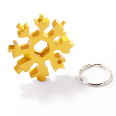 18-în-1 Instrument multiplu Fulg de zăpadă Cheie dinamometrică din oțel inoxidabil Set de unelte Combinație de carduri Produs portabil compact pentru exterior