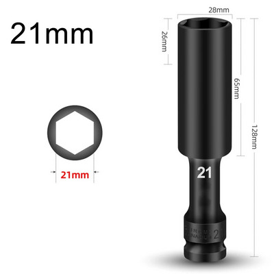 1/2-es hajtóhüvelyű ütvecsavarkulcs hatlapfejű 8-24 mm-es adapter-kulcs-átalakító mélyütő-hüvelyes fejű gumiabroncs-eltávolító eszközök
