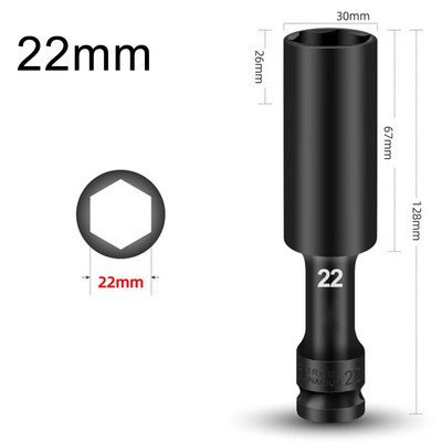 1/2-es hajtóhüvelyű ütvecsavarkulcs hatlapfejű 8-24 mm-es adapter-kulcs-átalakító mélyütő-hüvelyes fejű gumiabroncs-eltávolító eszközök