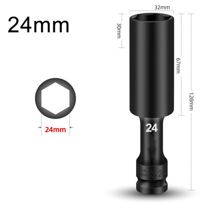 1/2-es hajtóhüvelyű ütvecsavarkulcs hatlapfejű 8-24 mm-es adapter-kulcs-átalakító mélyütő-hüvelyes fejű gumiabroncs-eltávolító eszközök