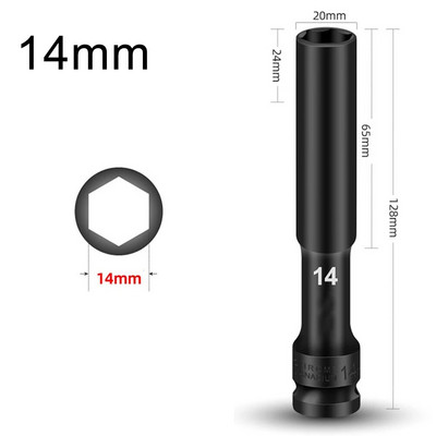 1/2-es hajtóhüvelyű ütvecsavarkulcs hatlapfejű 8-24 mm-es adapter-kulcs-átalakító mélyütő-hüvelyes fejű gumiabroncs-eltávolító eszközök